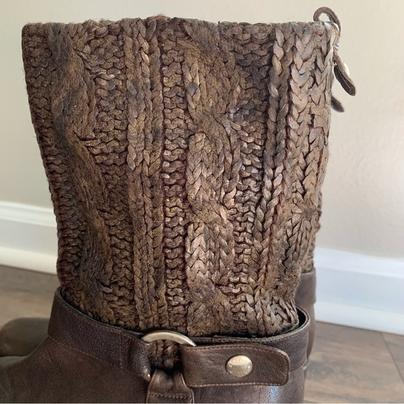 Stuart Weitzman Brown Pimlico Coated Knit Leather Mid Calf Boots/Booties - Picture 13 of 13